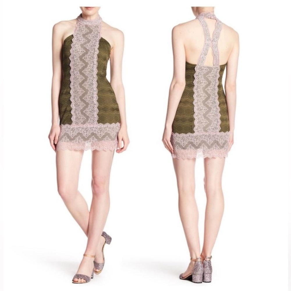 Free People Natasha Lace Trim Bodycon Mini Dress - Picture 2 of 6